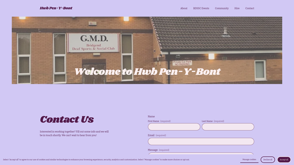 Screenshot of the Hwb Pen-Y-Bont website