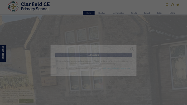 Screenshot of the Clanfield Primary School PTA website