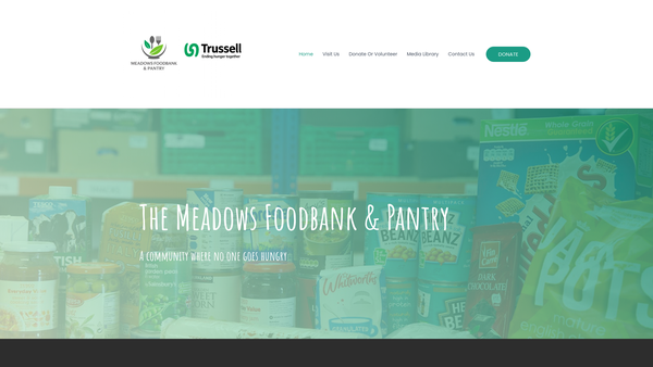 Screenshot of the Meadows Foodbank And Pantry website