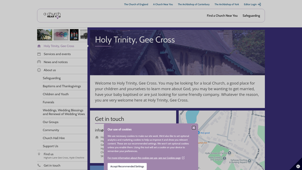 Screenshot of the The Parochial Church Council Of The Ecclesiastical Parish Of Holy Trinity Gee Cross, In The Diocese Of Chester website