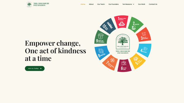 Screenshot of the Prof Dr Sanawar And Nasima Choudhury Family Foundation website