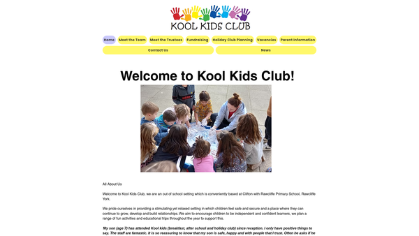 Screenshot of the The Kool Kids Club CIO website