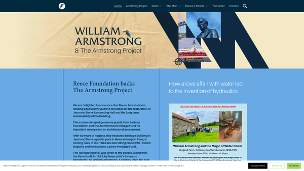 Screenshot of the The Armstrong Project website