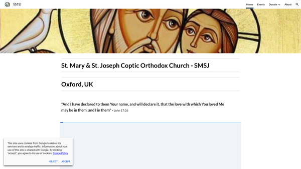 Screenshot of the Alexandria Beacon Coptic Orthodox Charity Of Oxford website