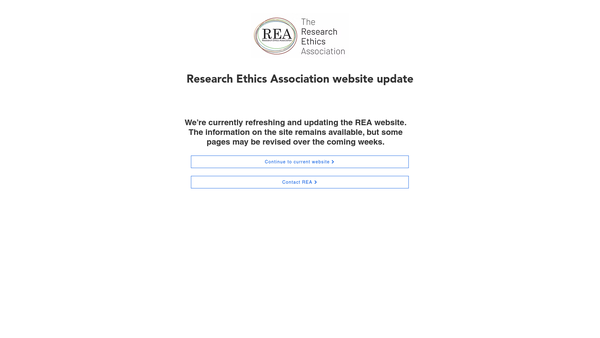Screenshot of the Research Ethics Association website