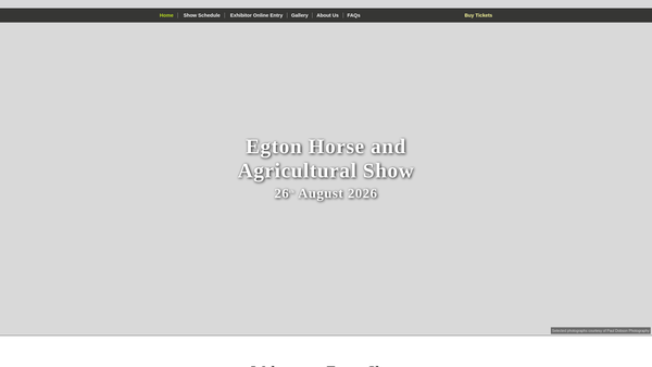 Screenshot of the Egton Horse & Agricultural Society website