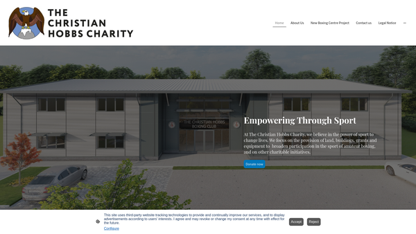 Screenshot of the The Christian Hobbs Charity website