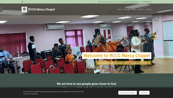 Screenshot of the Redeemed Christian Church Of God (Rccg) Mercy Chapel website