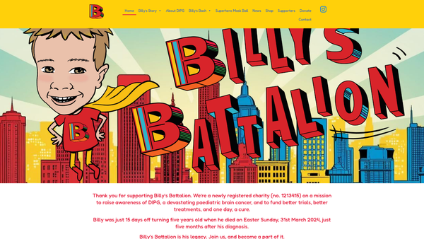 Screenshot of the Billy's Battalion website