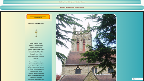 Screenshot of the St. Joseph Jacobite Syrian Orthodox Church, Redditch website