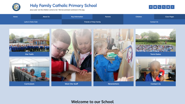 Screenshot of the Friends Of Holy Family, Coventry website