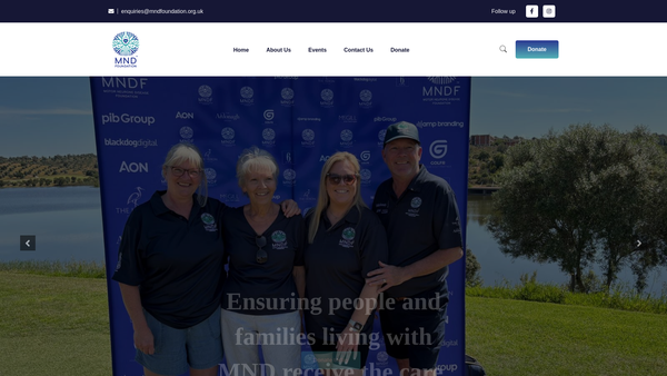 Screenshot of the Motor Neurone Disease Foundation website