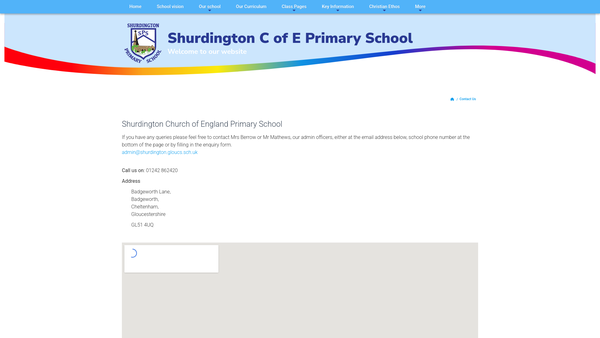 Screenshot of the Shurdington Church Of England Primary School Parent, Teacher And Friends Association website