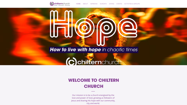 Screenshot of the Chiltern Church website