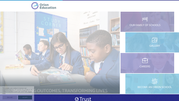 Screenshot of the Orion Community Impact website