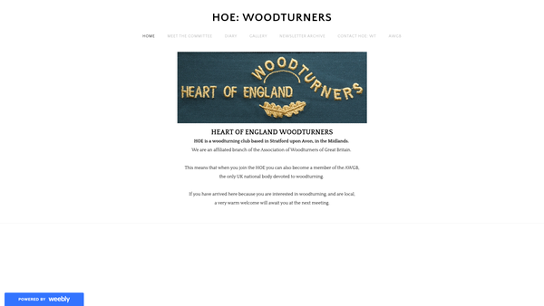 Screenshot of the Heart Of England Woodturners website