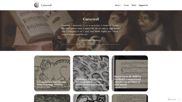 Screenshot of the Catterwall website