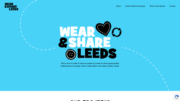 Screenshot of the Wear And Share Leeds website