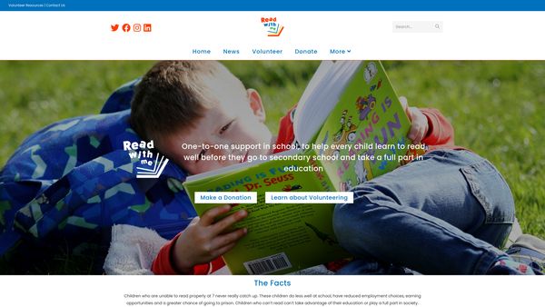 Screenshot of the Read With ME website
