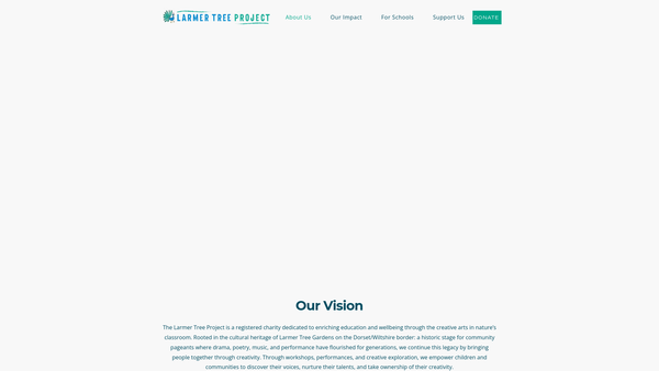 Screenshot of the The Larmer Tree Project website