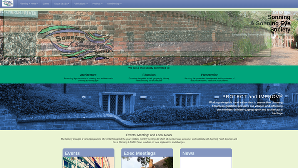 Screenshot of the Sonning And Sonning Eye Society website