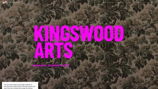 Screenshot of the Kingswood Arts CIO website