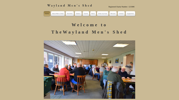 Screenshot of the Wayland Men's Shed website