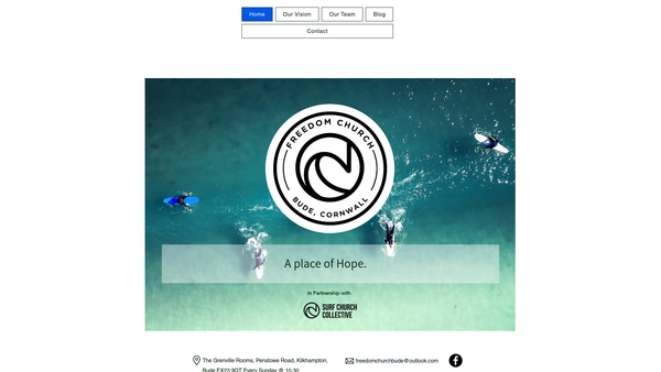 Screenshot of the Freedom Church Bude website