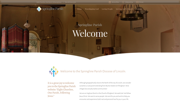 Screenshot of the The Parochial Church Council Of The Ecclesiastical Parish Of The Springline Parish website