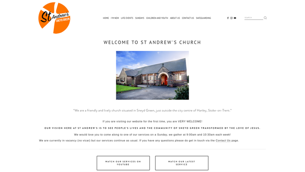 Screenshot of the The Parochial Church Council Of The Ecclesiastical Parish Of Sneyd Green St Andrew website