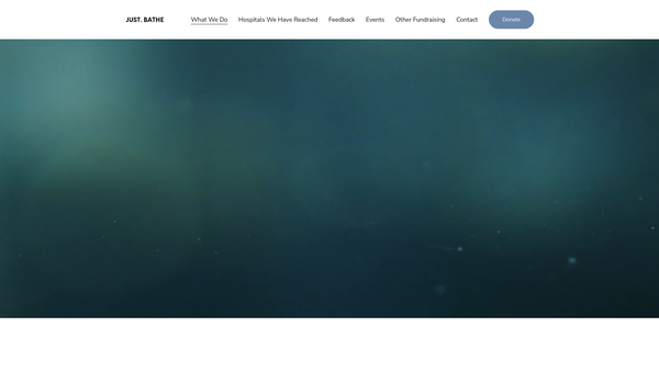 Screenshot of the Just. Bathe website
