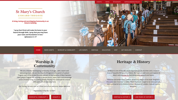Screenshot of the The Parochial Church Council Of The Ecclesiastical Parish Of Lydiard Tregoze In The Diocese Of Bristol website