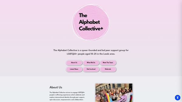 Screenshot of the The Alphabet Collective website