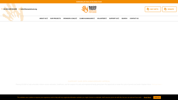 Screenshot of the The Nasio Trust website