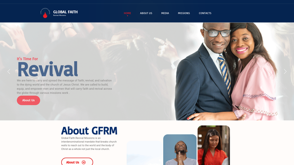 Screenshot of the Global Faith Revival Missions website