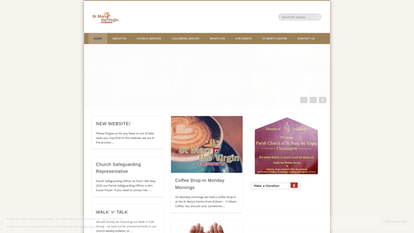 Screenshot of the Parochial Church Council Of The Ecclesiastical Parish Of St Mary The Virgin Chessington website