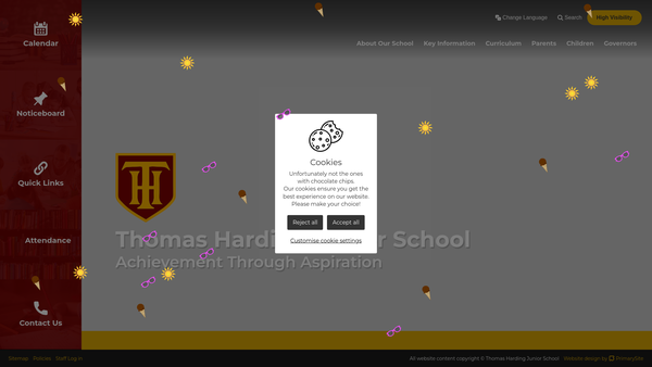 Screenshot of the Thomas Harding PTA website