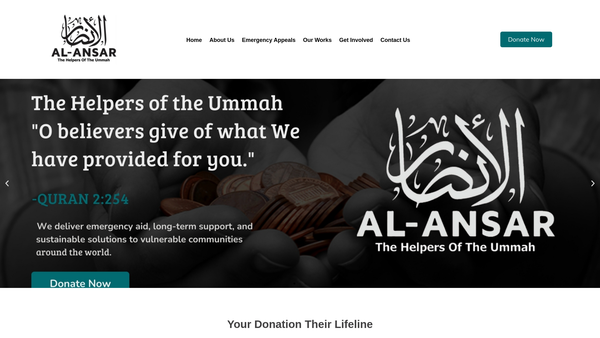 Screenshot of the Al-Ansar - The Helpers Of The Ummah website