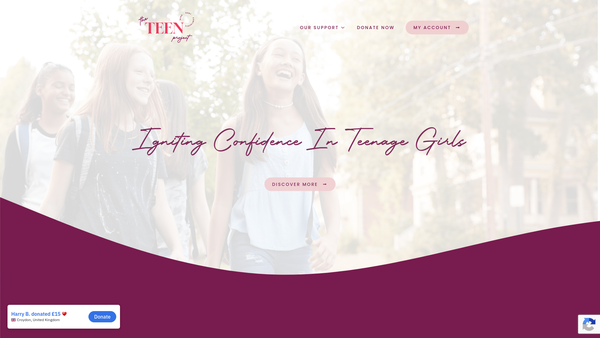 Screenshot of the The Teen Project website