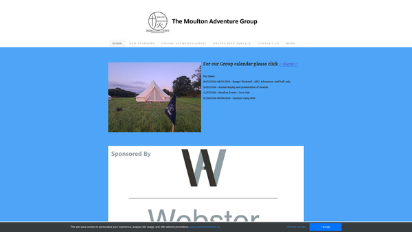 Screenshot of the The Moulton Adventure Group website