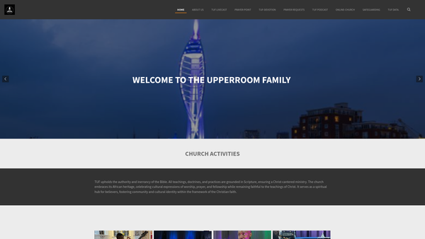 Screenshot of the The Upperroom Family Chapel website