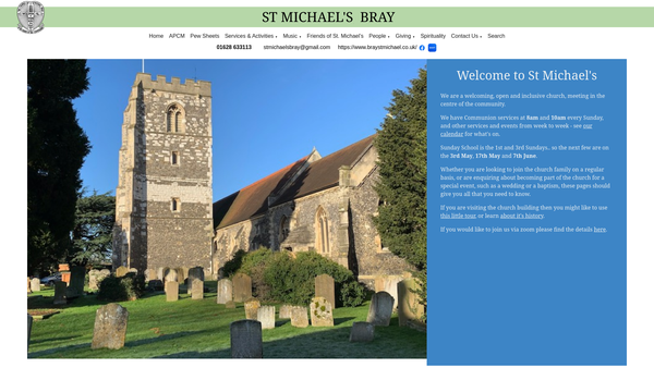 Screenshot of the Parochial Church Council Of Bray With Braywood website