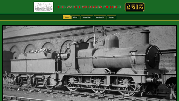 Screenshot of the The 2513 Dean Goods Locomotive Project website