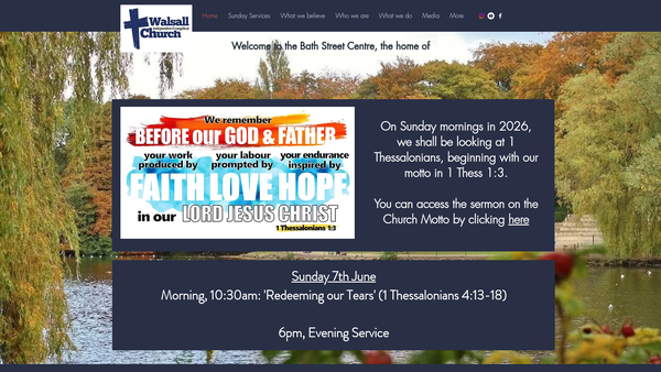 Screenshot of the Walsall Independent Evangelical Church website