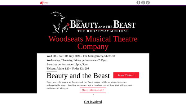 Screenshot of the Woodseats Musical Theatre Company website
