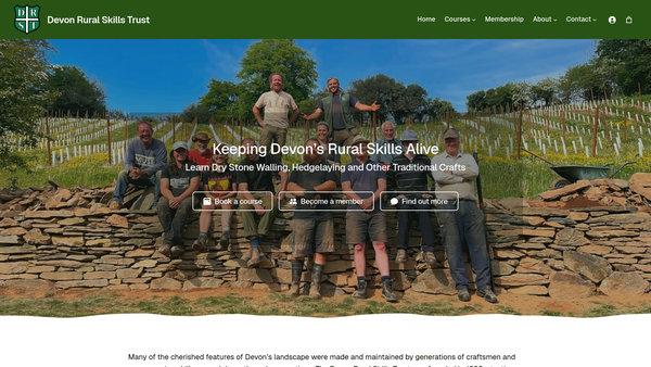 Screenshot of the Devon Rural Skills Trust website
