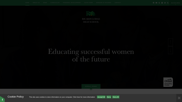 Screenshot of the The Friends Of Ricards Lodge High School website