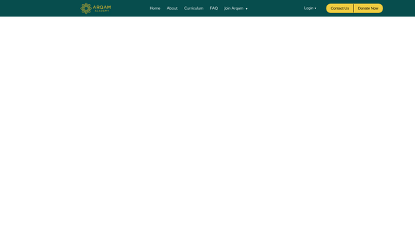 Screenshot of the Arqam website