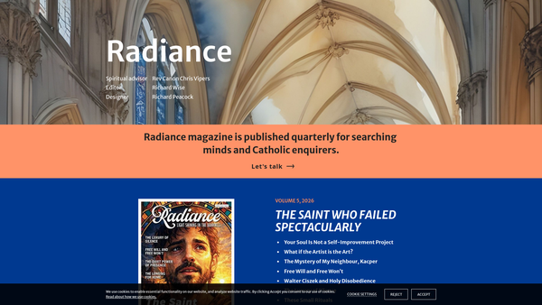 Screenshot of the Radiance Magazine website