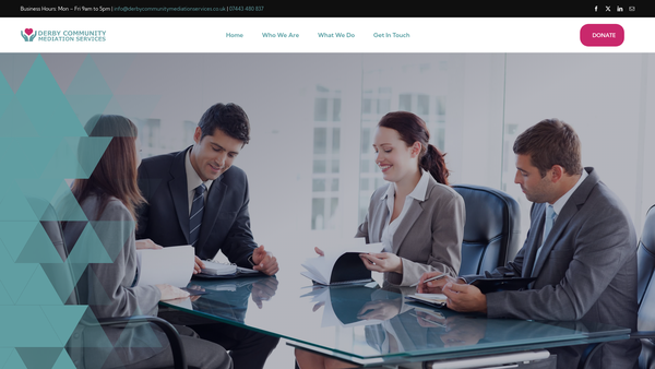 Screenshot of the Derby Community Mediation Services website